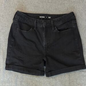 Old Navy Black Jean Shorts with Cuffed Hem